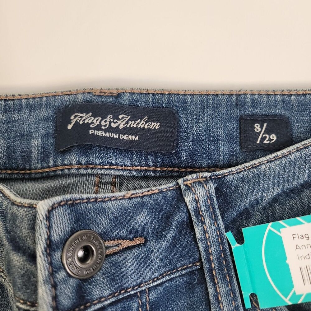 Flag & Anthem Dream Soft High Rise Straight Leg Jeans Indigo Size 8/29 NWT - Picture 4 of 7
